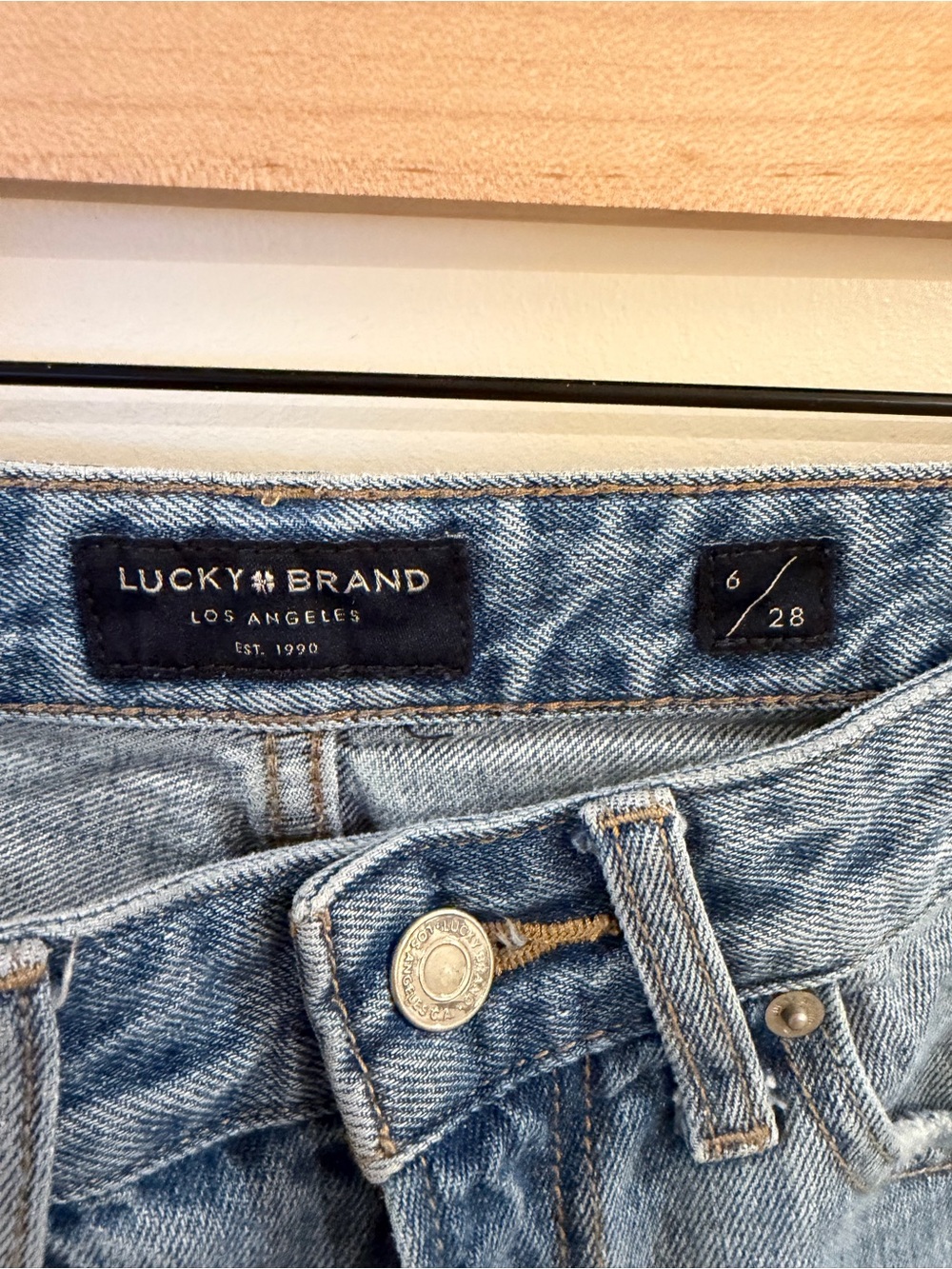Lucky Brand 100% Cotton “Boyfriend Short” Distressed Light Wash Jean Shorts